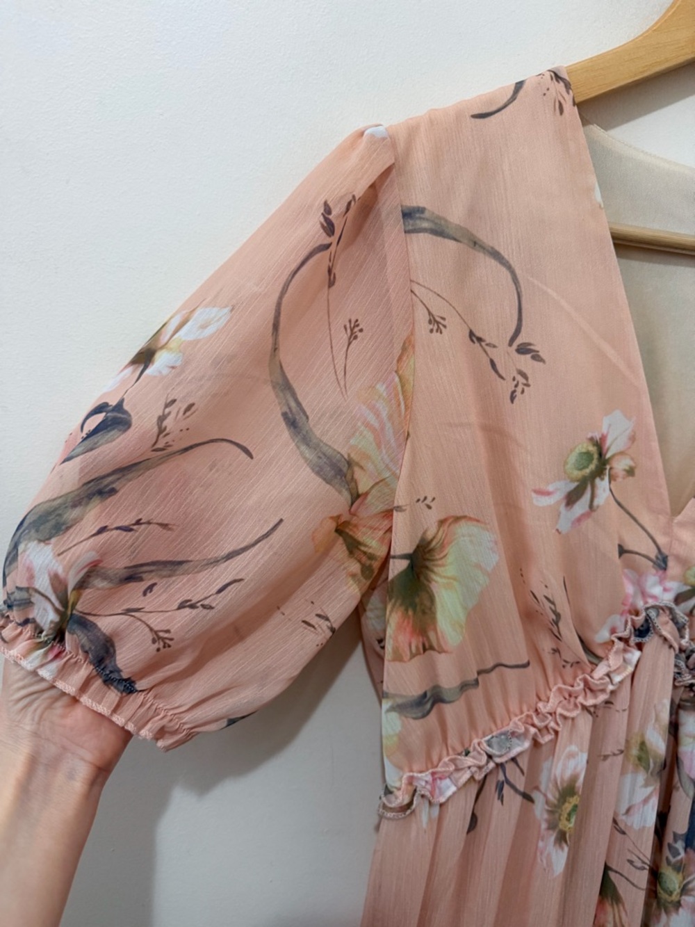 Baltic Born Santorini Floral Maxi Dress Wedding Guest Ethereal Pink Medium - Picture 10 of 10